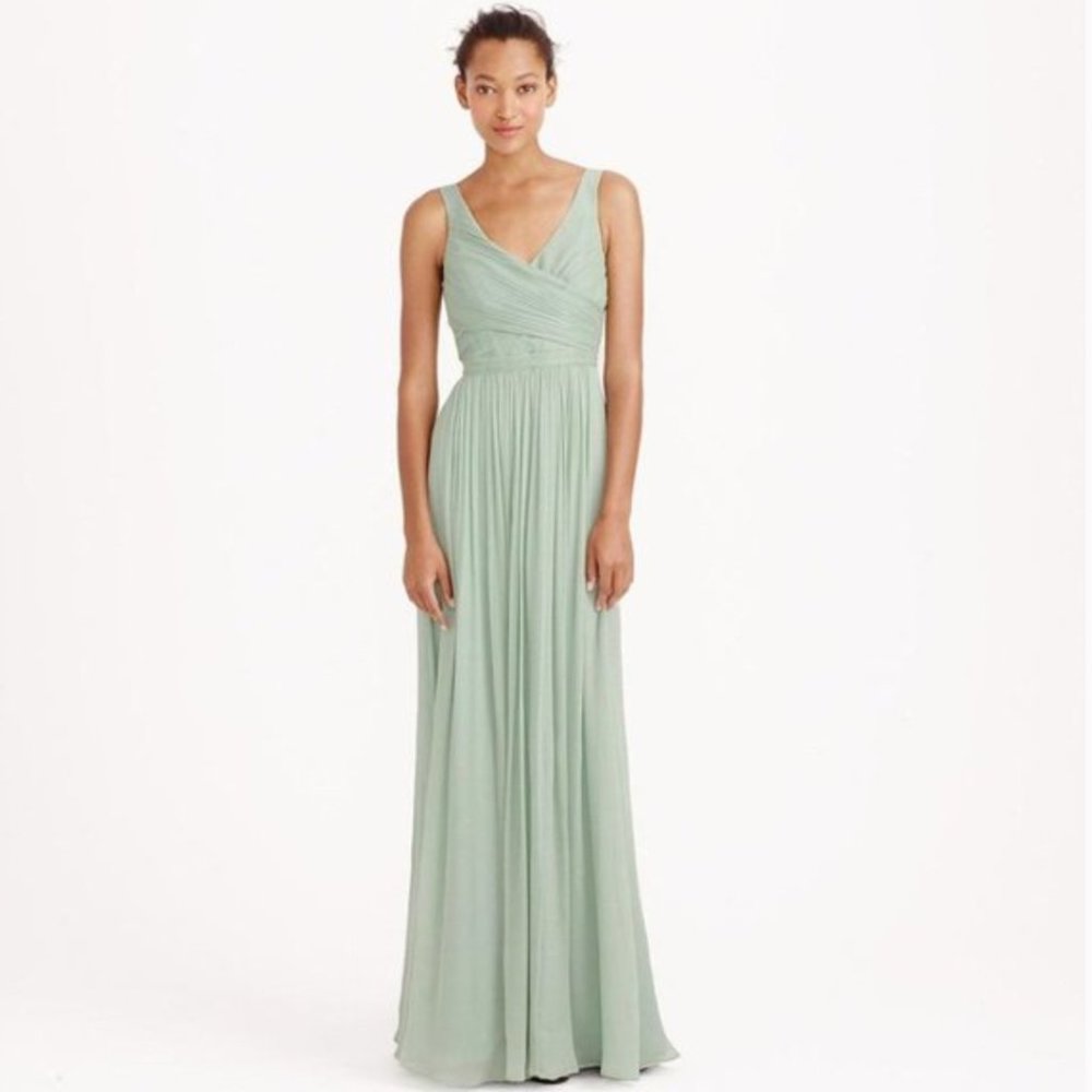 J. Crew Heidi Silk Chiffon Gown In Dusty Shale